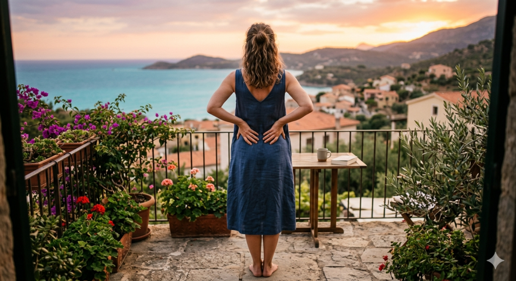 Photo d'une femme détendue parce qu'elle a travaillé sur son nerf vague en sophrologie au cabinet de Camille DE LA MARCHE, sophrologue à Val d'Arc près de Saint Jean de Maurienne Albertville et Chambéry en Savoie