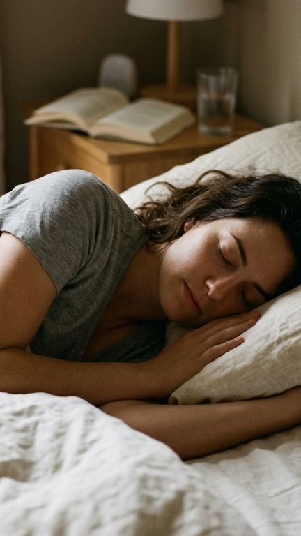 Photo d'une femme qui a retrouvé un sommeil réparateur grâce à Camille DE LA MARCHE sophrologue à Val d'Arc en Savoie